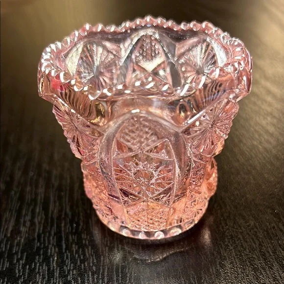 Vintage Imperial Glass Octagon Pink Carnival Glass Toothpick Holder - Picture 1 of 9
